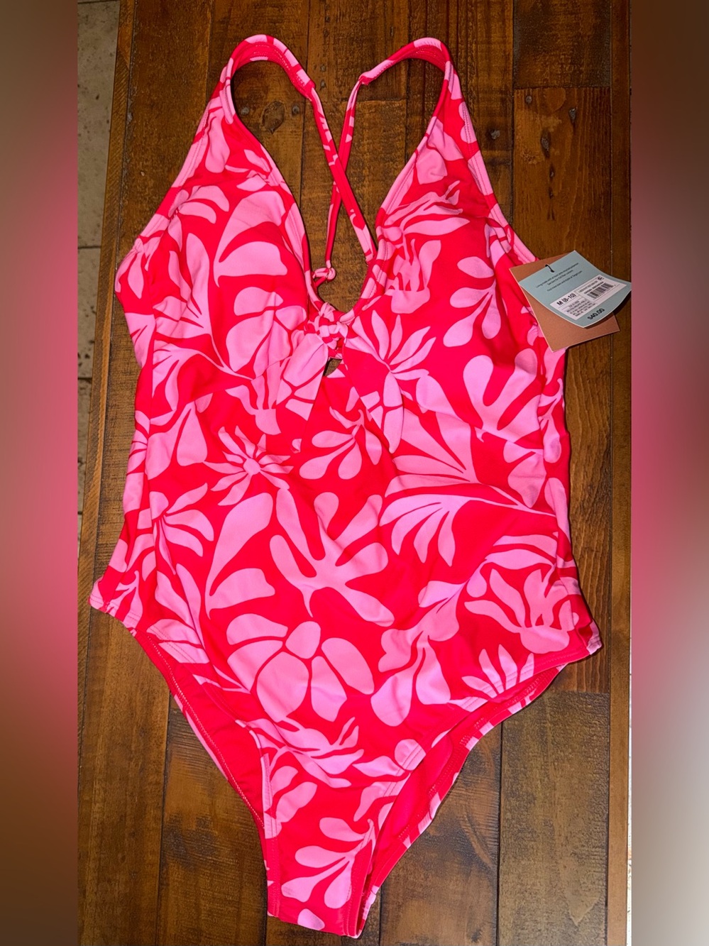 Floral One-Piece Swimsuit - Bright Pink